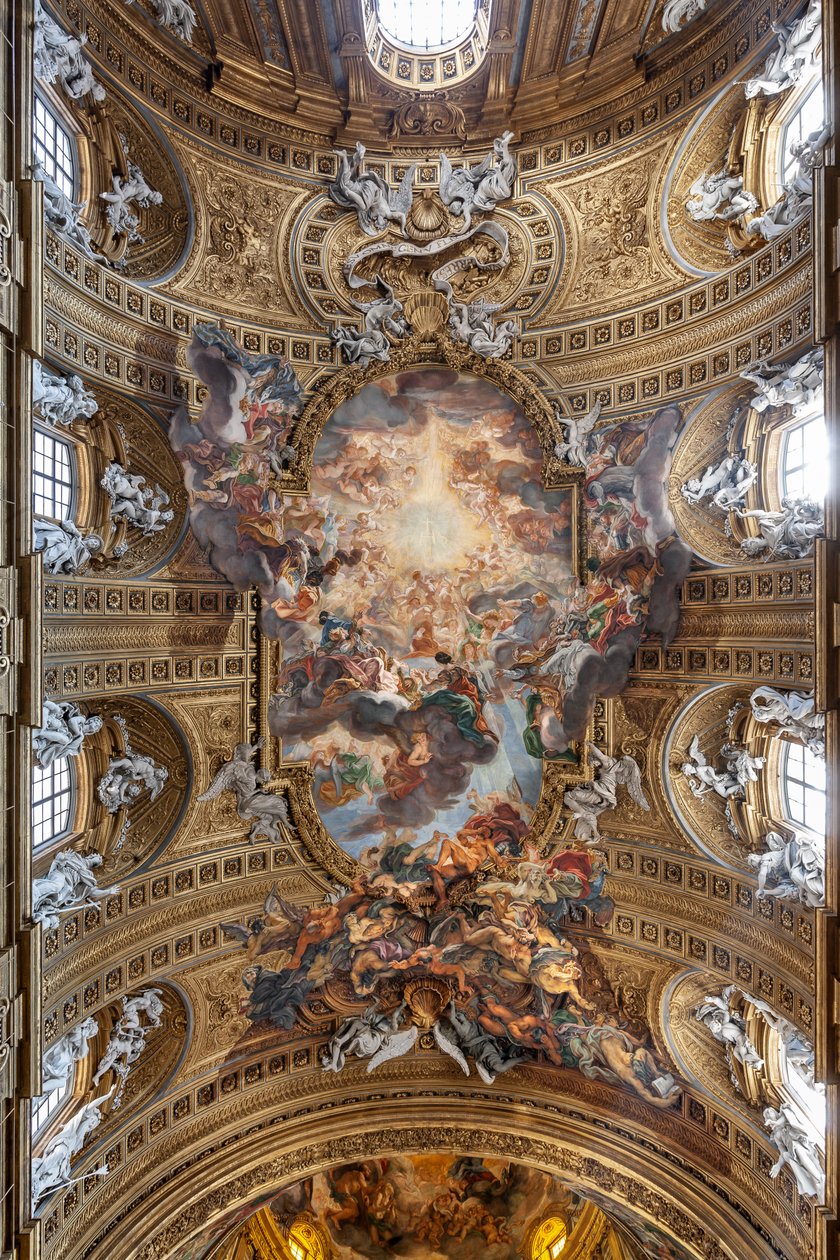Udsigt over skibets hvælving med "Triumfen i Jesu navn", Gesù-kirken, Rom, Italien (foto) af Unbekannter Künstler