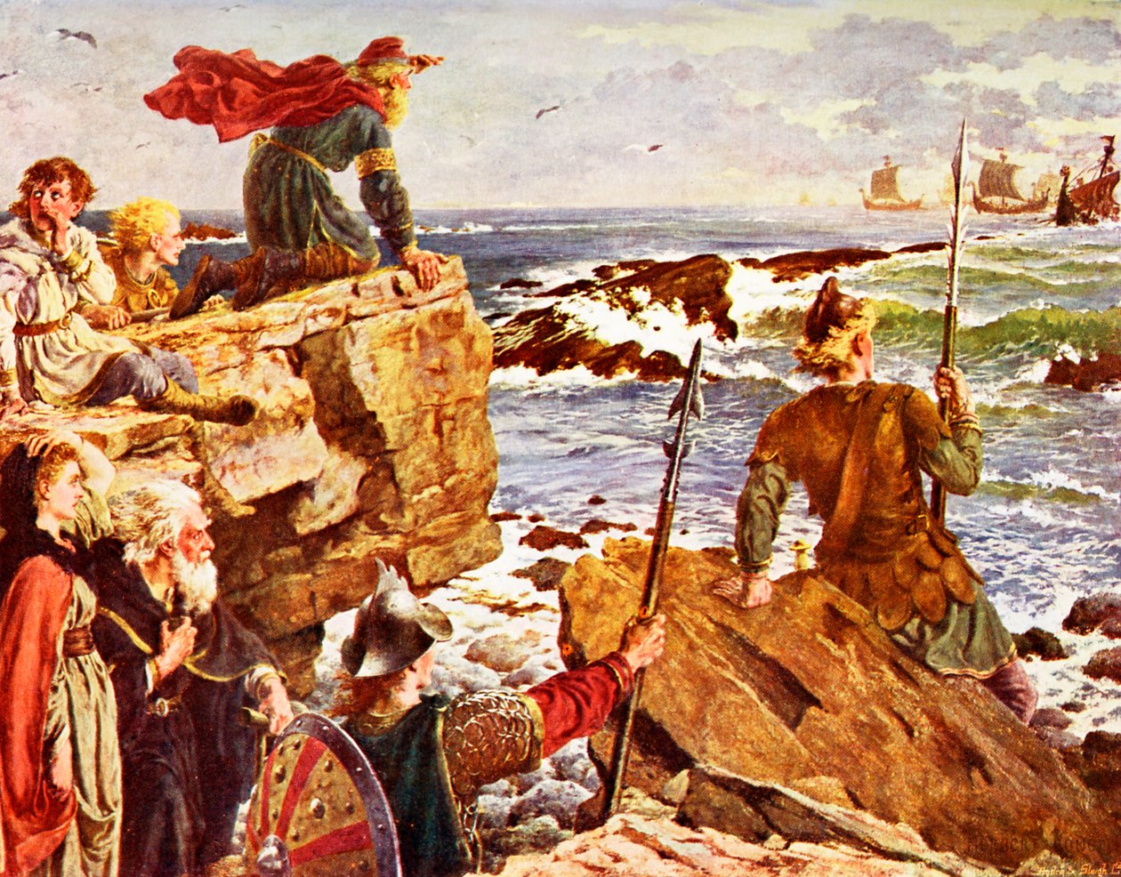 Vikingernes erobring af England og Irland af Unbekannter Künstler
