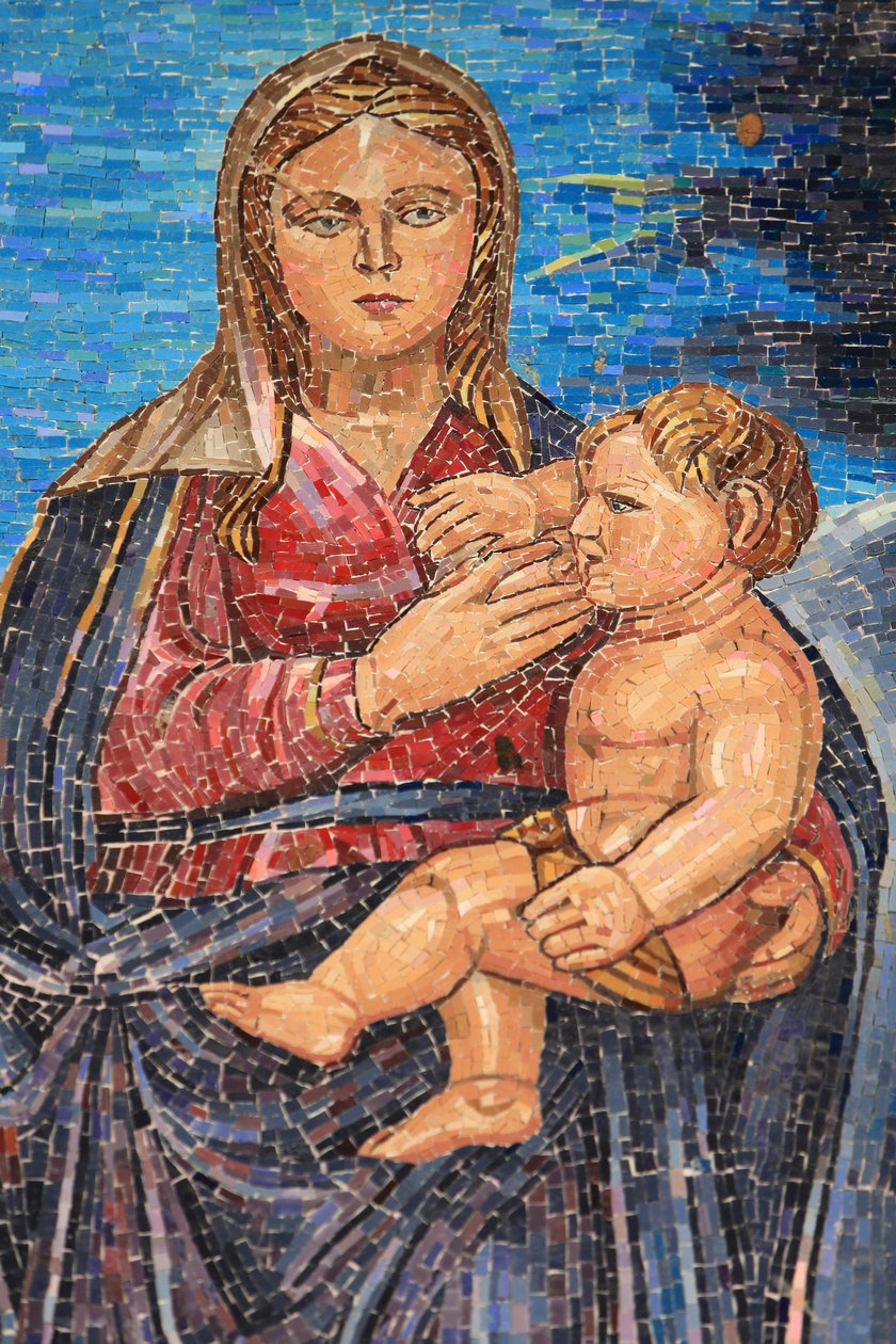 Jomfru og barn. Guatemala. Bebudelsesbasilikaen, Nazareth, Israel af Unbekannt