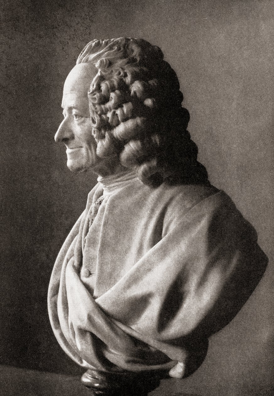 Voltaire, fra The Story of Philosophy, udgivet 1926 (litho) af Unbekannt