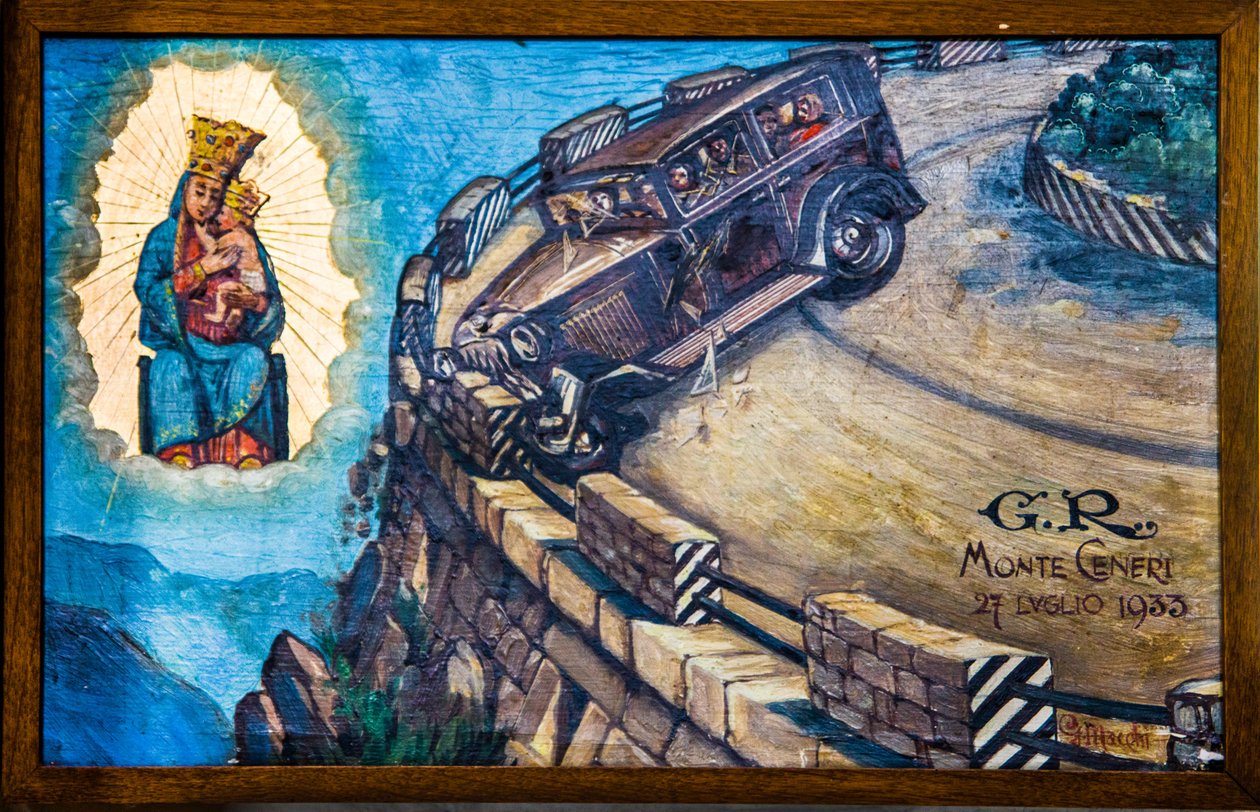 Votivbillede i pilgrimskirken Madonna del Sassoon Locarno, Ticino, Schweiz, Locarno, Ticino, Schweiz, Europa (foto) af Unbekannter Künstler
