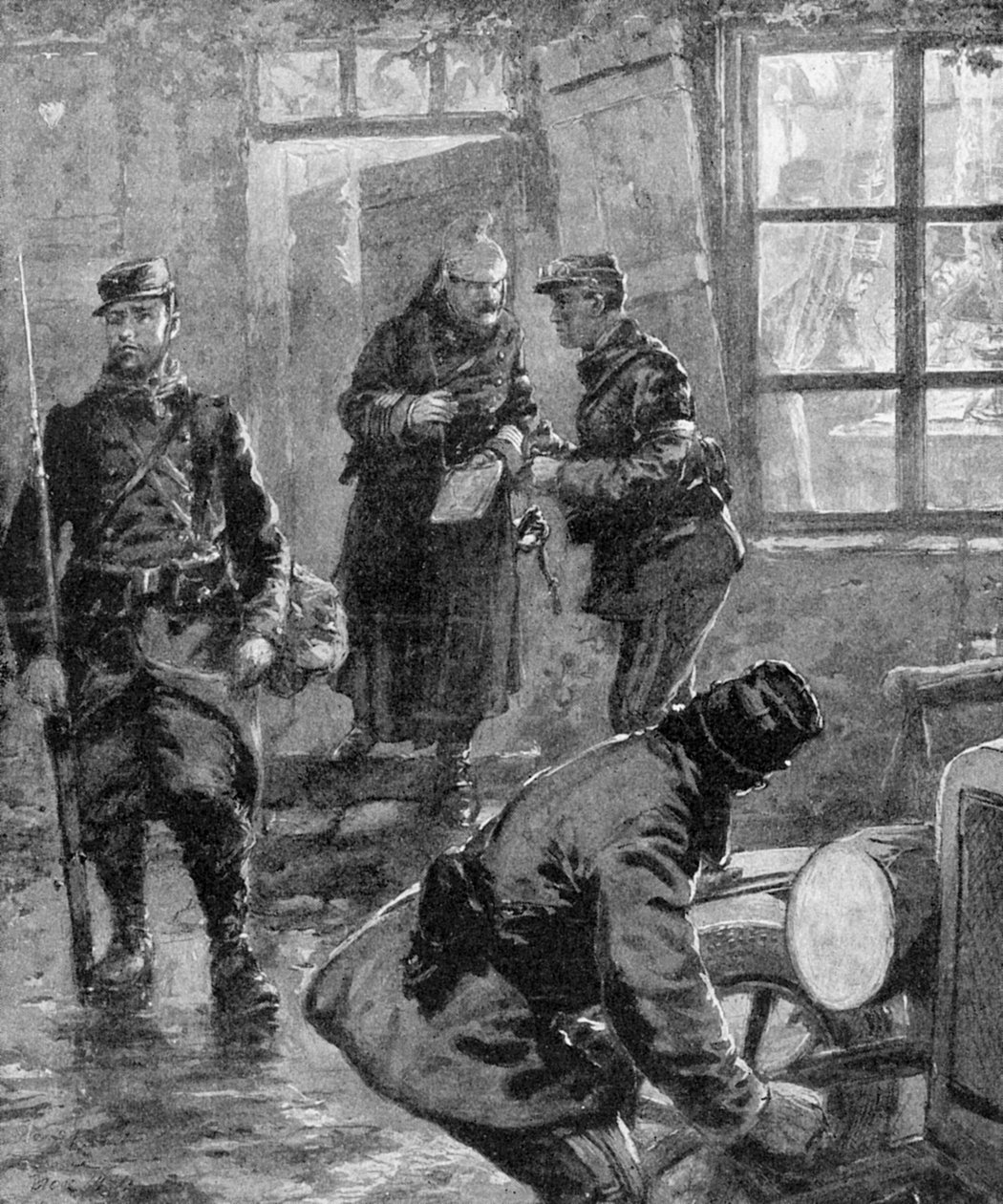 Første Verdenskrig - Feltmarskal French og general Joffre af Unbekannter Künstler