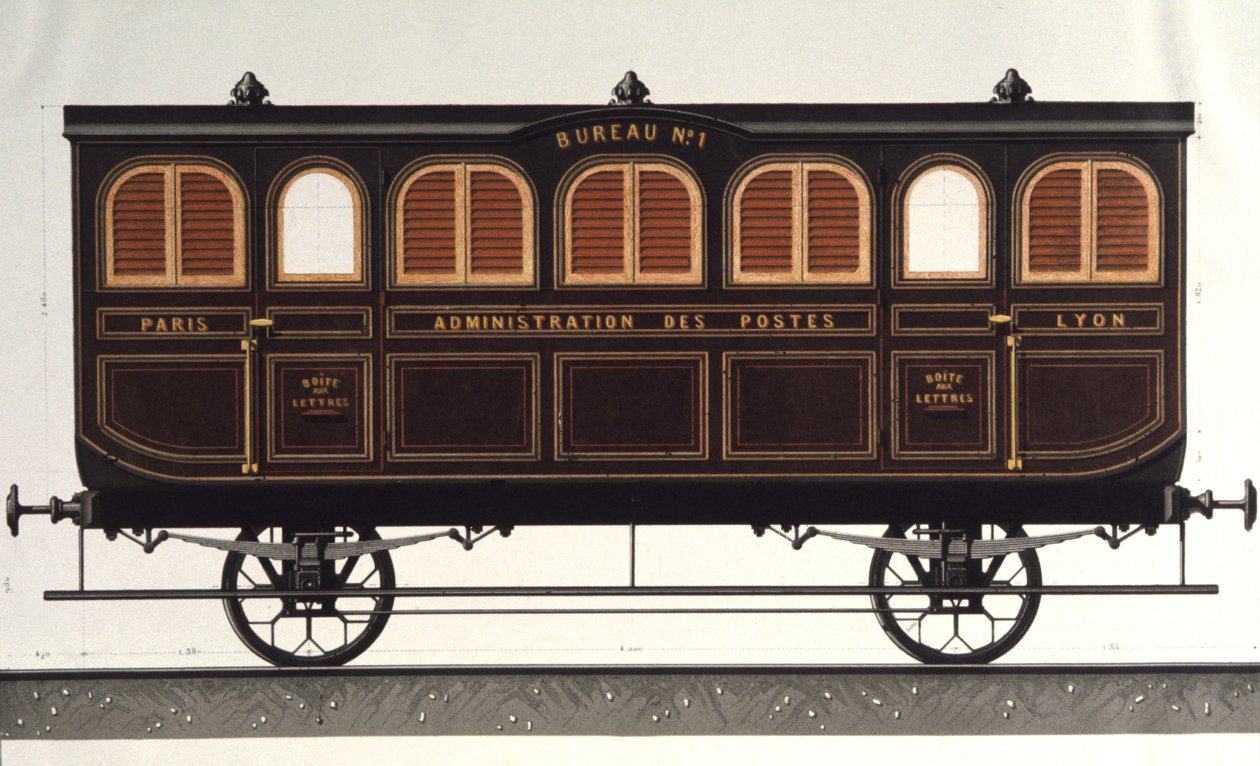 Vognpost, ca. 1850 (gravering) af Unbekannter Künstler