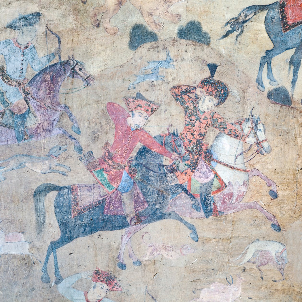 Vægmalerier ved Qeysarieh-portalen, Naqsh-e Jahan Imam-pladsen, Esfahan, Iran (fresko) af Unbekannter Künstler