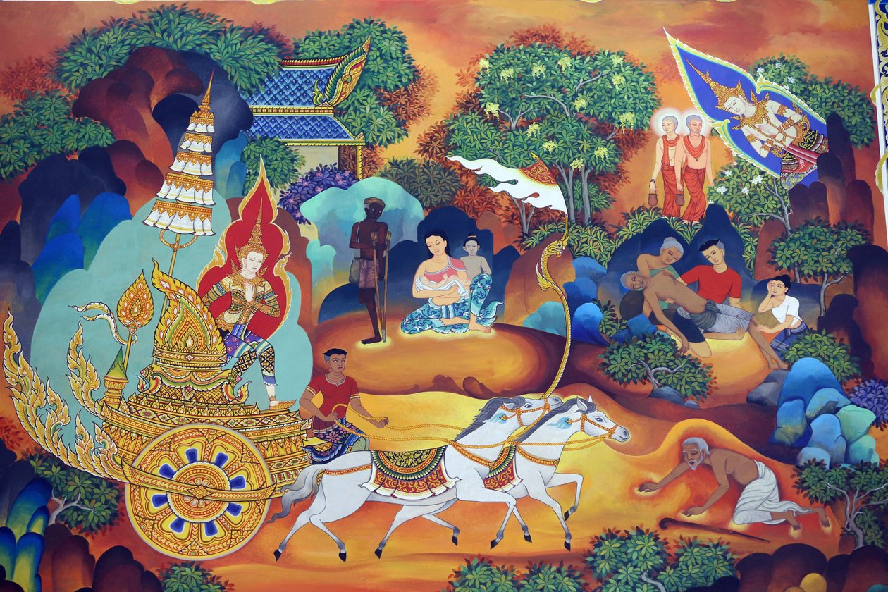 Wat Ananda Metyarama Thai Buddhist Temple. Life of the Buddha-maleri, 20160818, Singapore, Singapore af Unbekannt