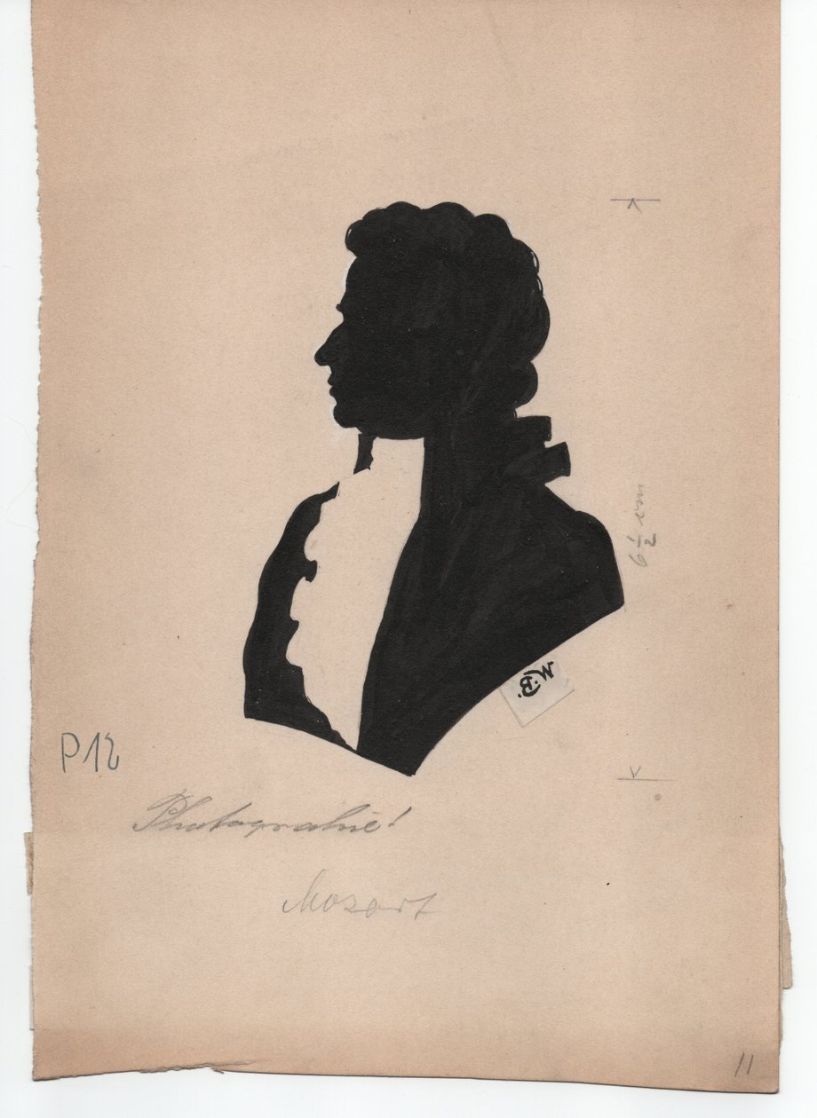 Wolfgang Amadeus Mozart (1756-1791) (ca. 1850, silhuet) af Unbekannter Künstler