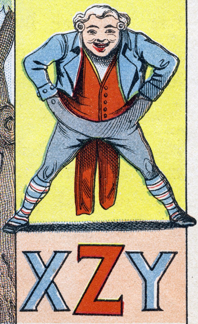 XZY bogstaver. Indgravering i "ABC Les Images en Alphabet". Epinal billeddannelse. Pellerin og Cie, trykkeri-udgiver, Epinal, slutningen af 1800-tallet, ca. 1890. 10 sider. Mål: 19,5 x 13,5 cm af Unbekannt