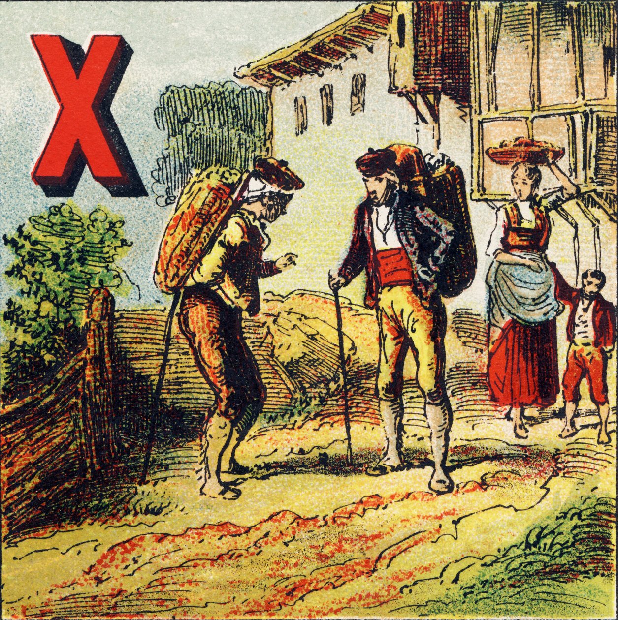 X: Sherry. Byen i Spanien kendt for sin vin - Gravering udvundet fra det geografiske alfabet. Guerin-Muller et Cie, forlag, Paris af Unbekannt