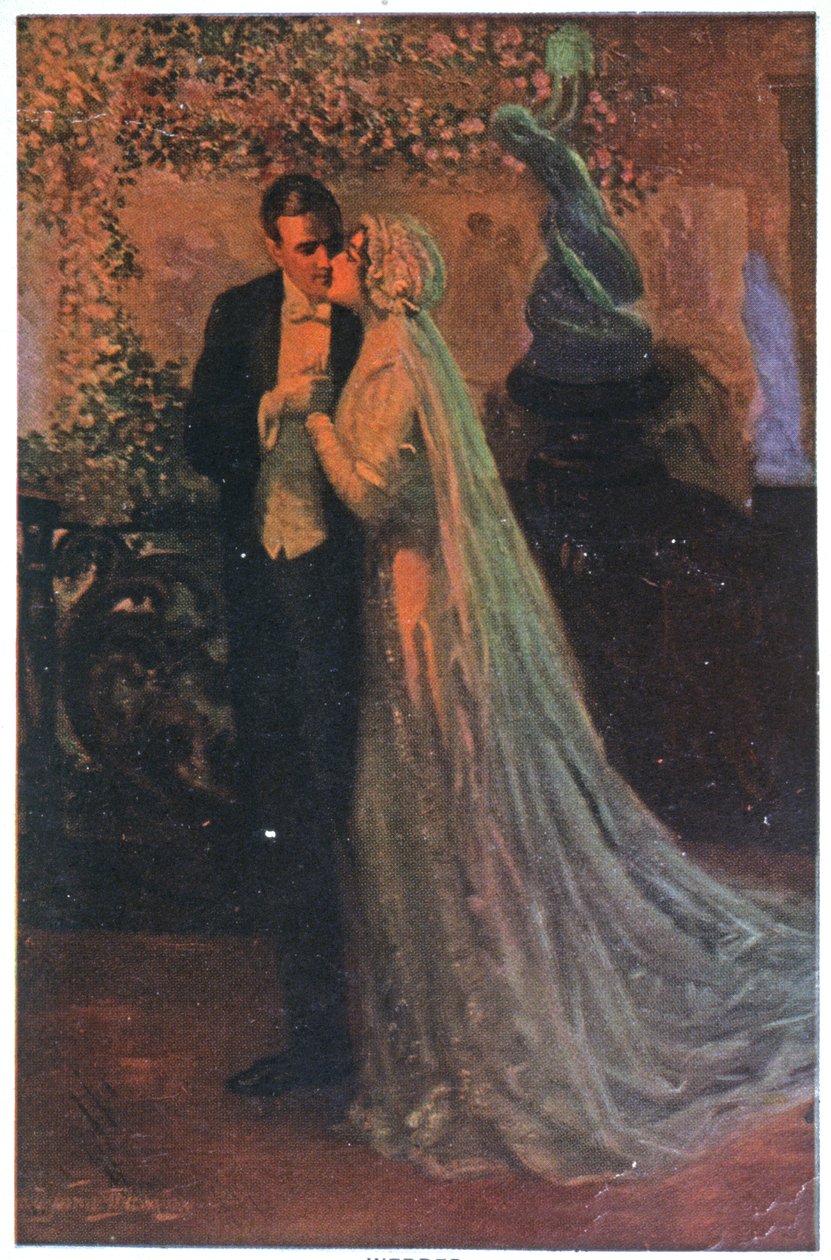 Ungt par efter vielsen, ca. 1920 (illustration) af Unbekannter Künstler
