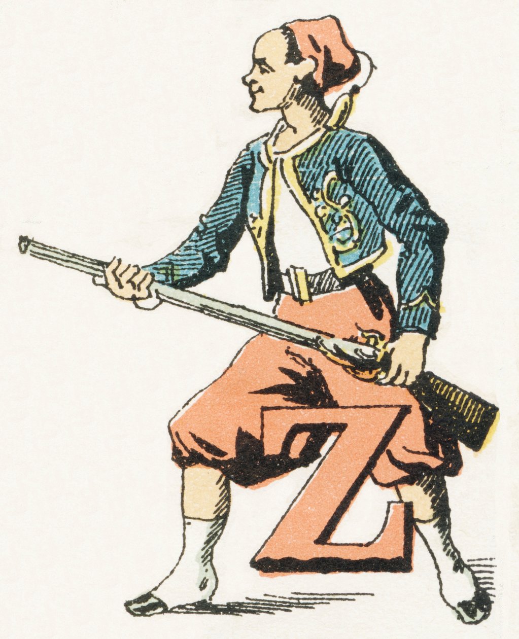 Z - Zouave - Childish Alphabet, Editions Gordinne 1920 (gravering) af Unbekannt