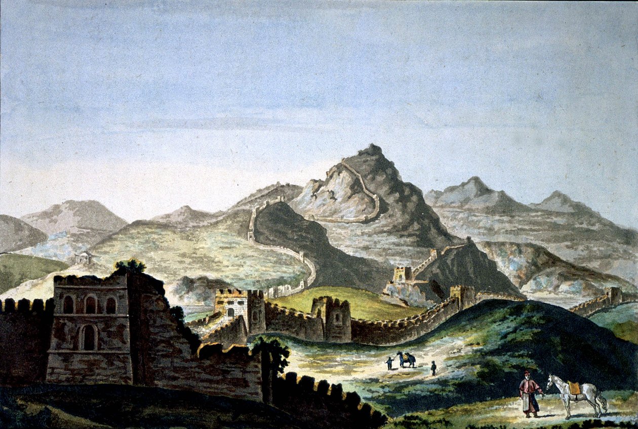 Den store mur i Kina, ca. 1820 (kobberstik) af Unbekannter Künstler
