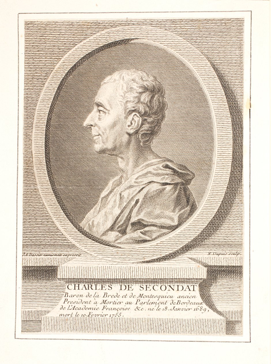 Charles-Louis de Secondat, baron af La Brède og Montesquieu af Unbekannter Stecher