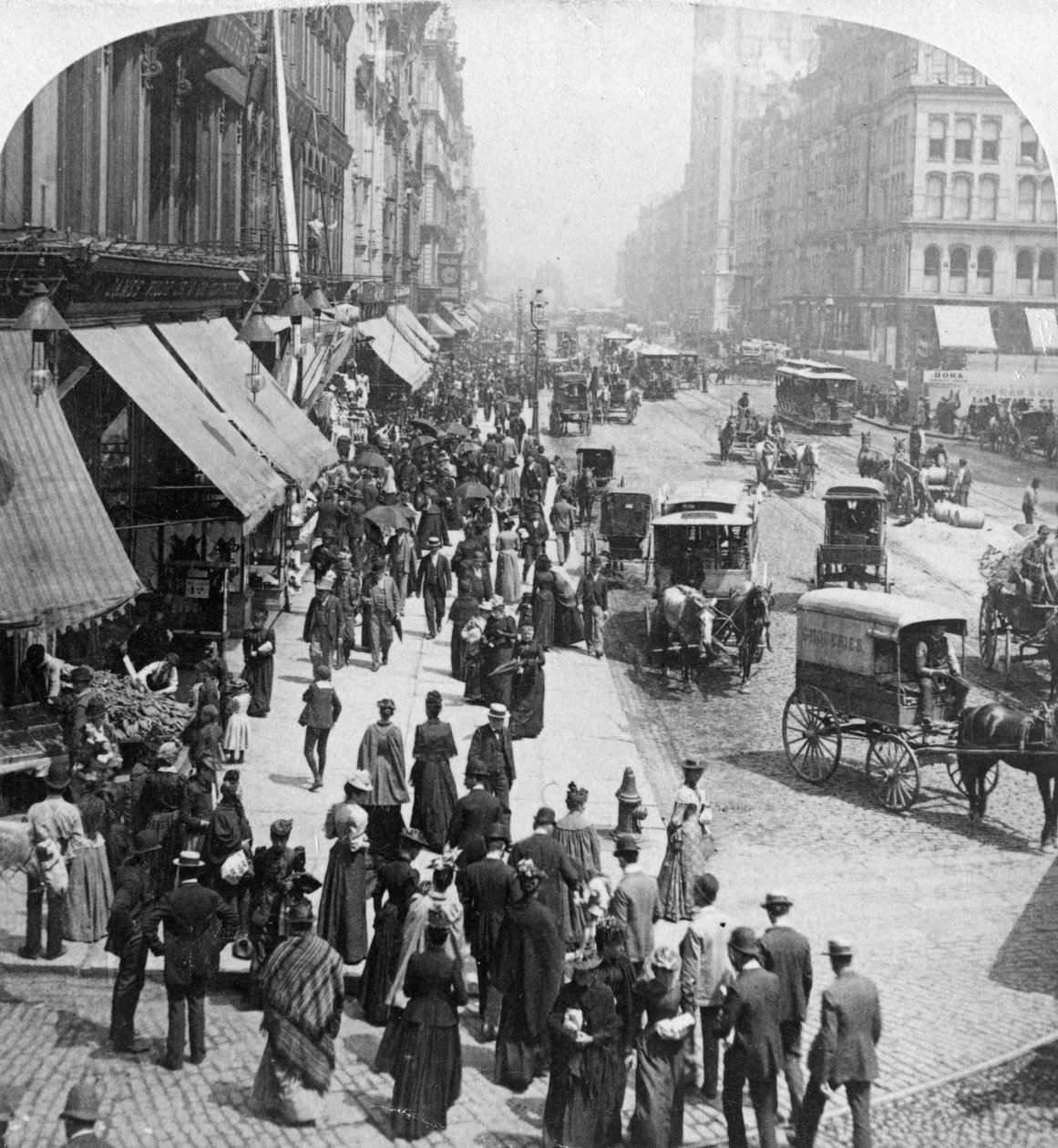 En gadescene i Chicago, Illinois, USA, 1896. af Underwood and Underwood