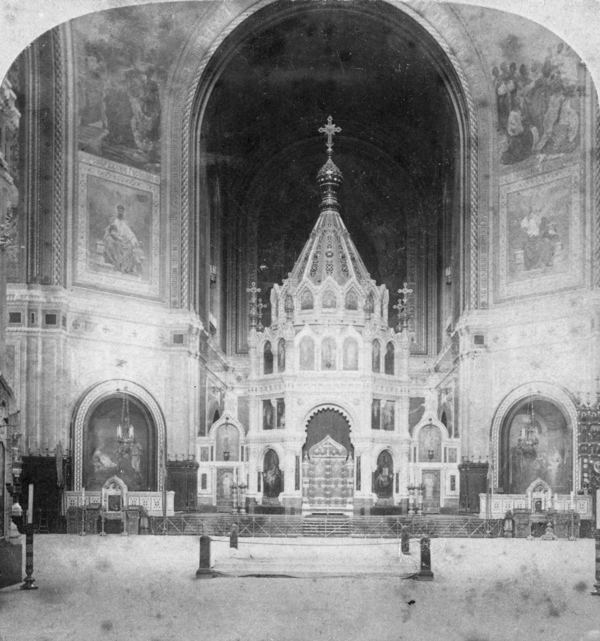 Alter, Frelserens katedral, Moskva, Rusland, 1898 af Underwood and Underwood