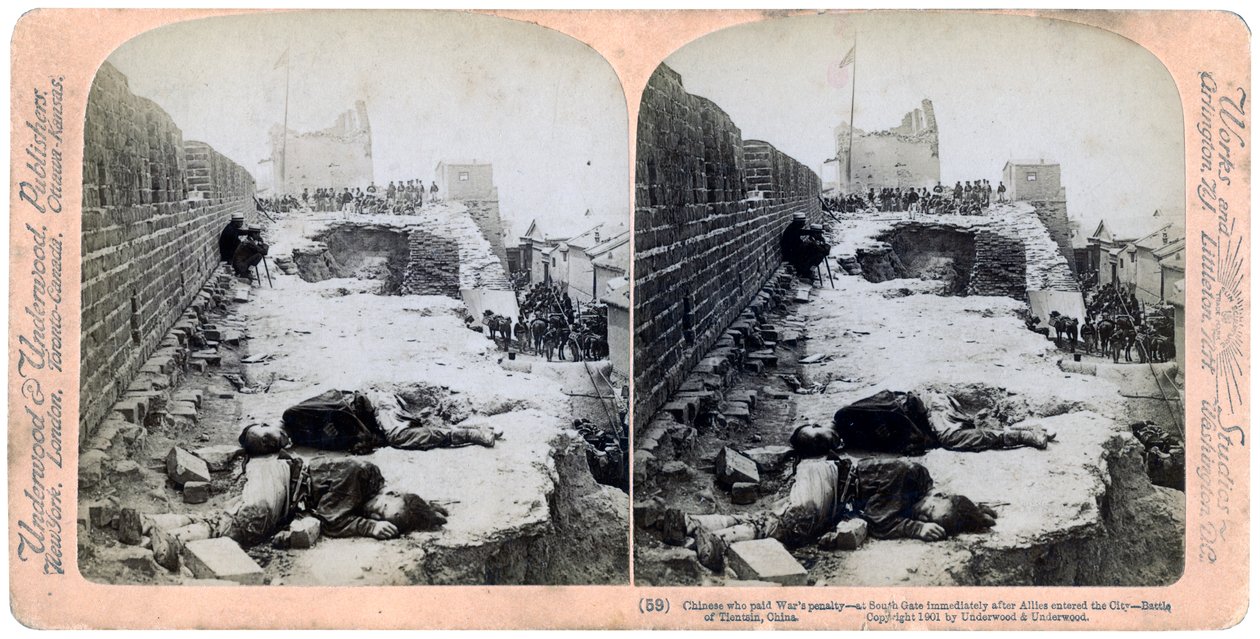 Slaget ved Tientsin, Boxer Rebellion, Kina, 1900 1901. af Underwood and Underwood
