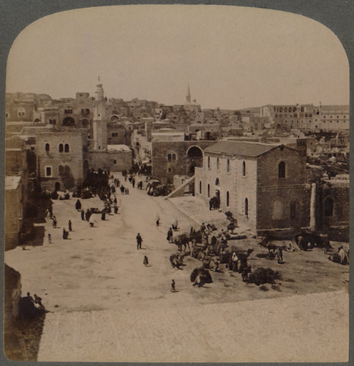 Bethlehem i Judæa, Jesu fødested, Palæstina, 1896. af Underwood and Underwood