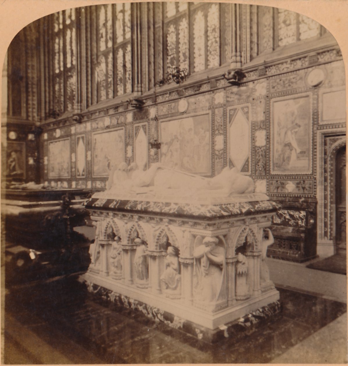 Cenotaph of the Prince Consort, i Albert Memorial Chapel, Windsor, England, 1900. af Underwood and Underwood