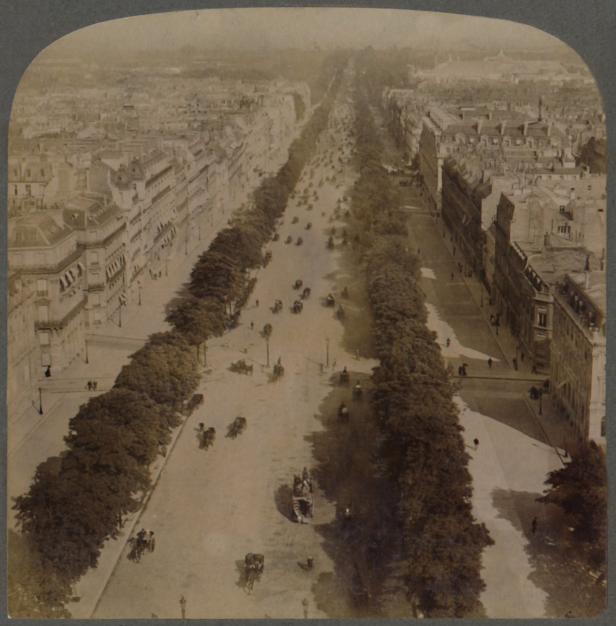 Champs Elysees - fra Triumfbuen til Place de la Concorde - Paris, Frankrig, 1900. af Underwood and Underwood