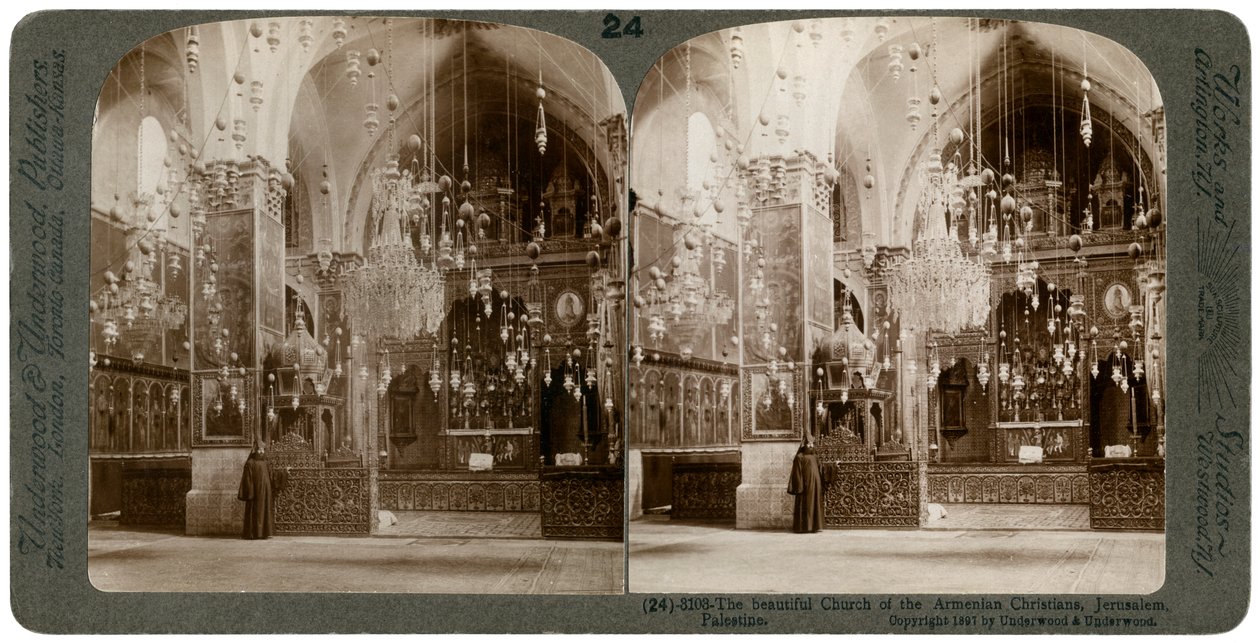 De armenske kristnes kirke, Jerusalem, Palæstina, 1897. af Underwood and Underwood