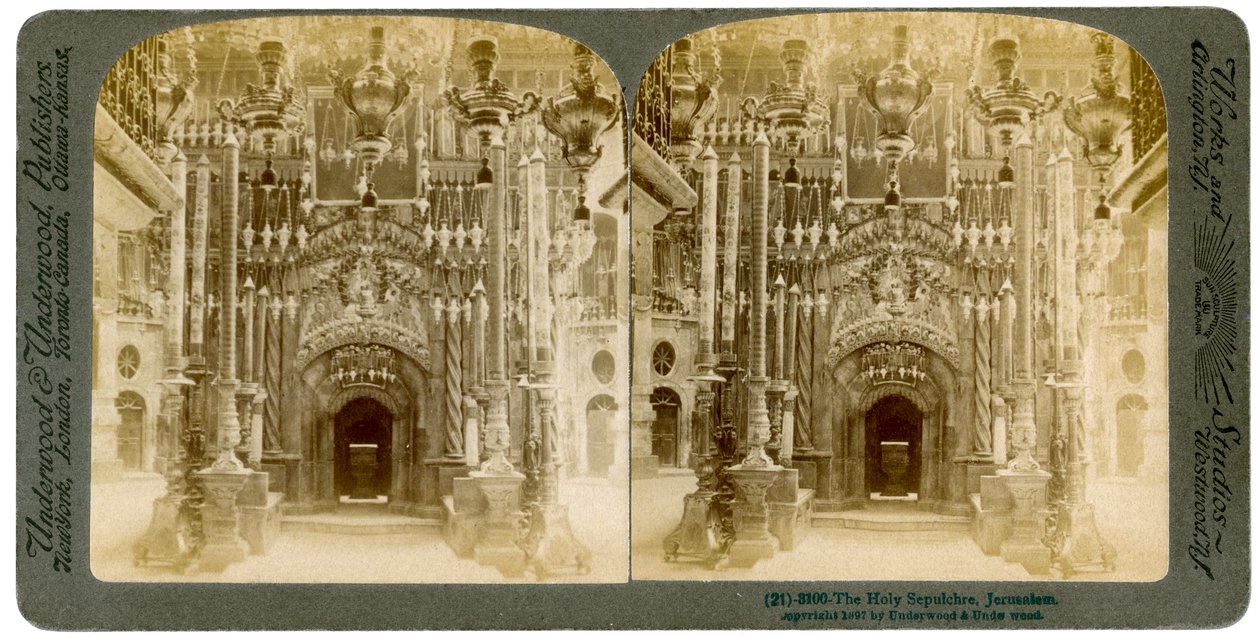 Den Hellige Gravs Kirke, Jerusalem, Palæstina, 1897. af Underwood and Underwood