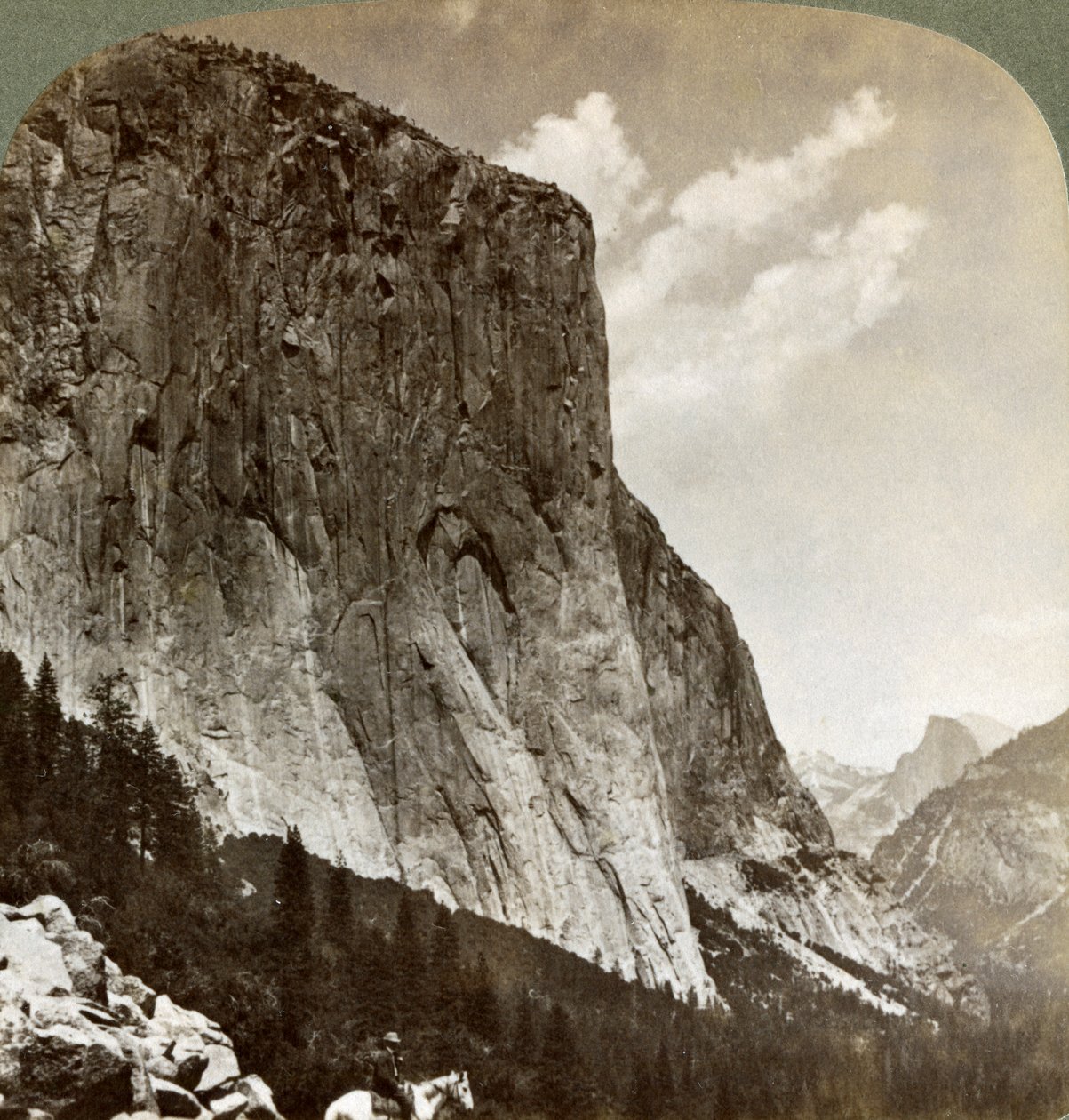 El Capitan and Half Dome, Yosemite Valley, Californien, USA, 1902 af Underwood and Underwood