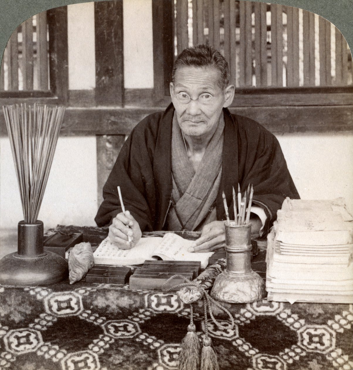 Spåkone, Inari-templet, Kyoto, Japan, 1904 af Underwood and Underwood