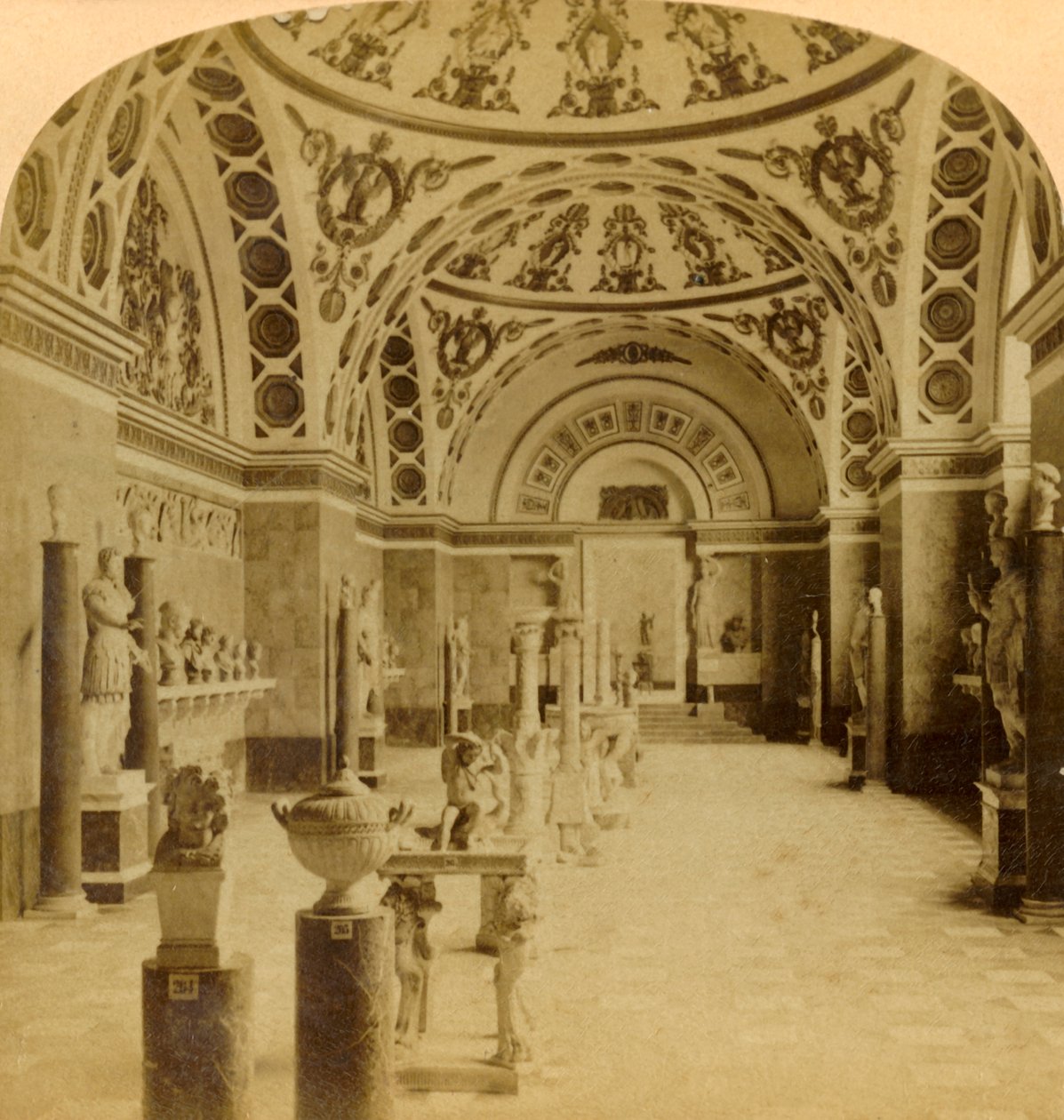 Romernes Hall, Glyptothek, München, Tyskland, 1898. af Underwood and Underwood