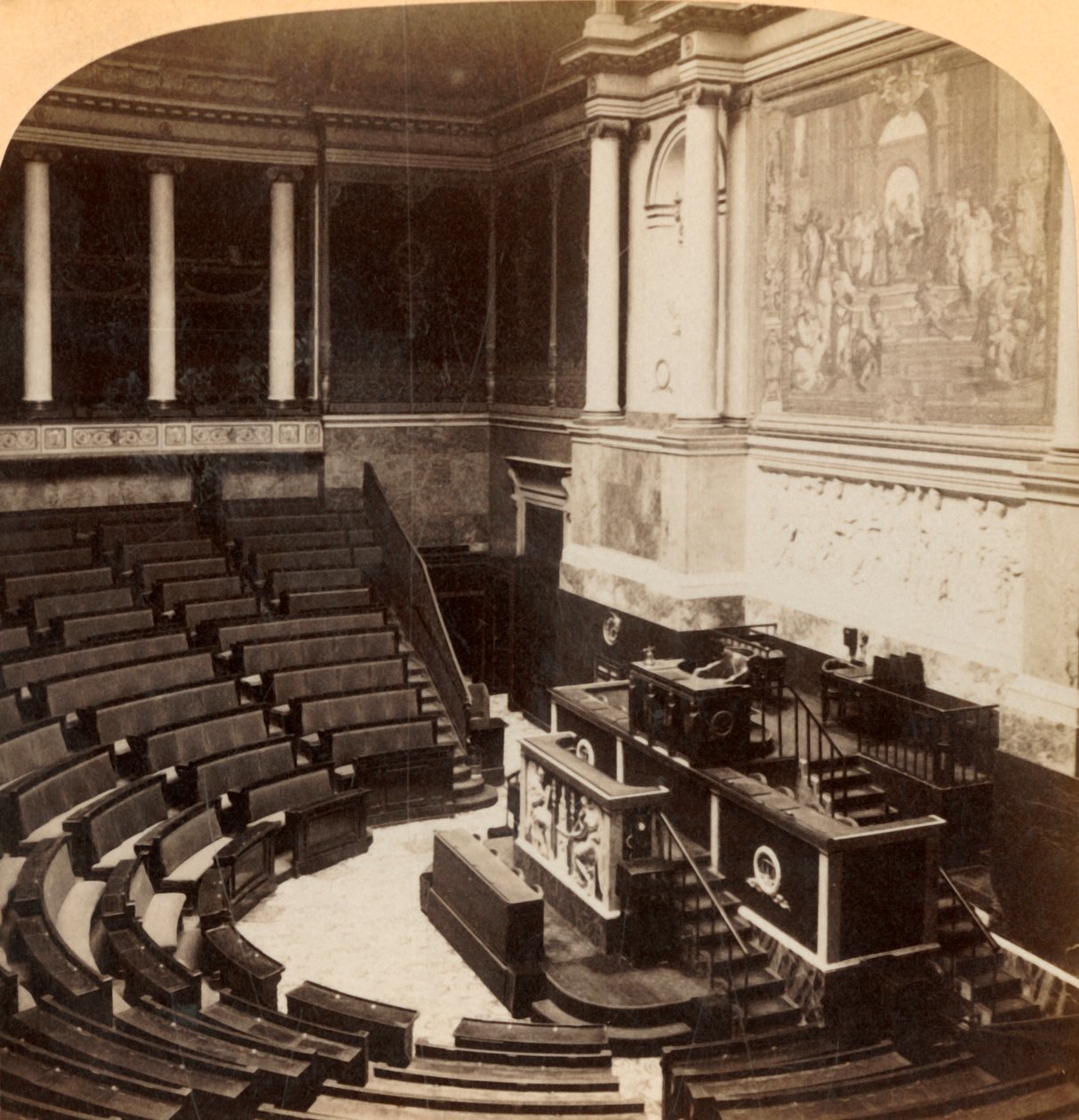 Interiør af Deputeretkammeret, Paris, Frankrig, 1900. af Underwood and Underwood