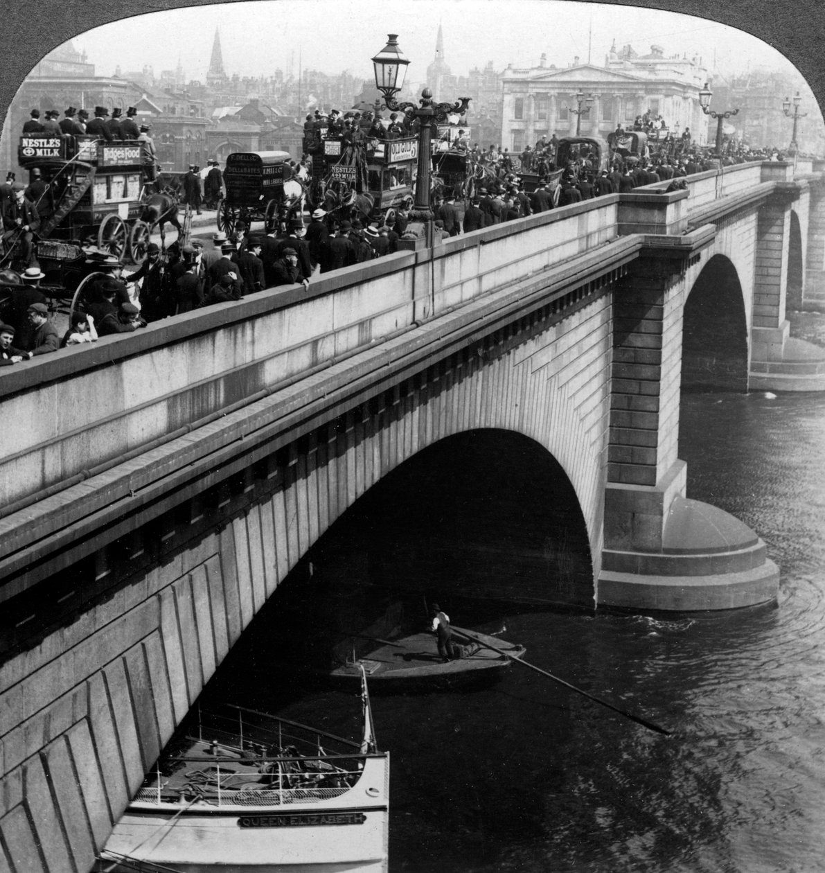 London Bridge, London, ca. slutningen af det 19. århundrede. af Underwood and Underwood