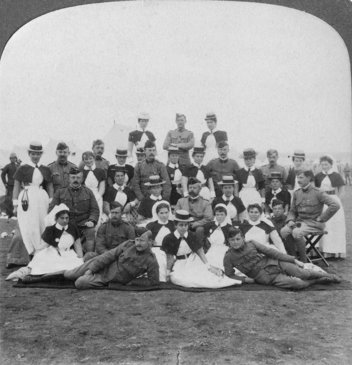 Medicinsk personale og sygeplejersker på det generelle hospital nr. 9, Bloemfontein, Sydafrika, Boer War, 1901 af Underwood and Underwood