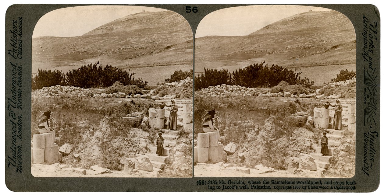 Mount Gerizim, hvor samaritanerne tilbad, Palæstina, 1900. af Underwood and Underwood