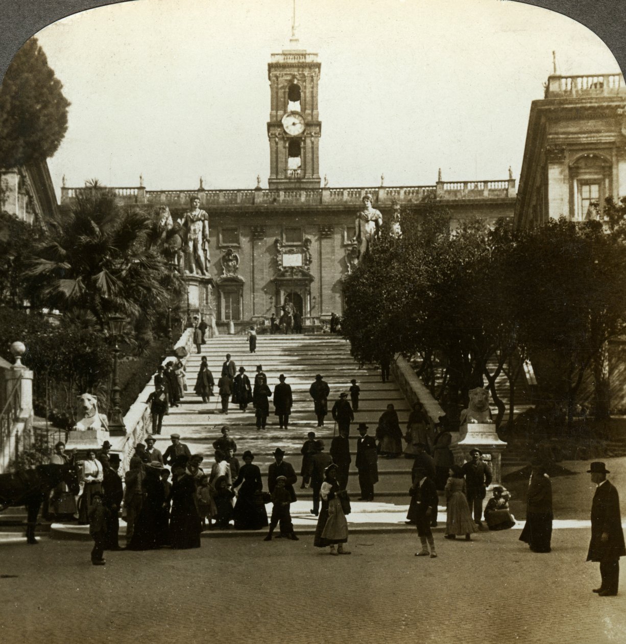 Senatorpaladset, Piazza del Campidoglio, Capitoline Hill, Rom, Italien. af Underwood and Underwood