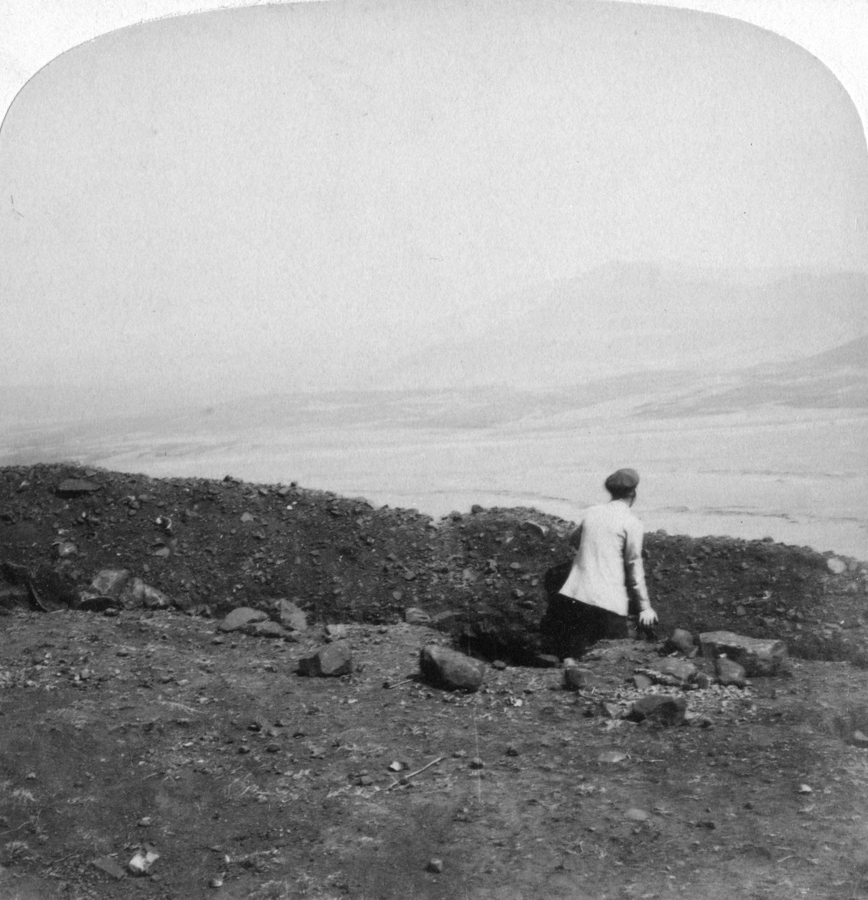 Spion Kop, fra en boergrav på Krantz Kloot, Sydafrika, 1901 af Underwood and Underwood
