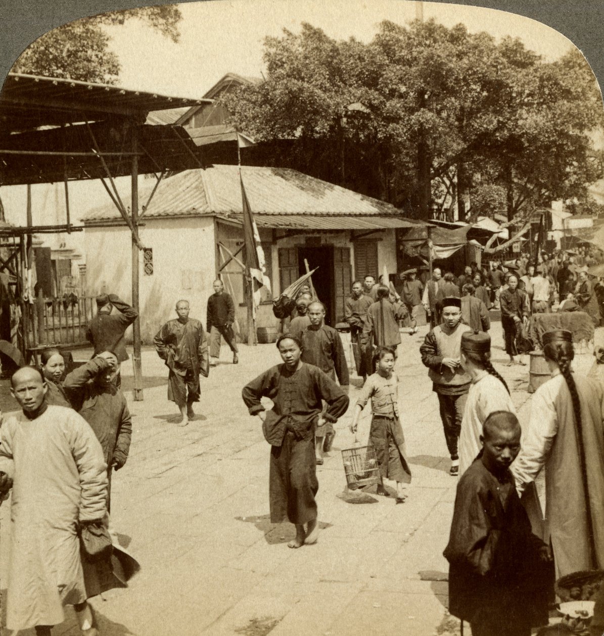 Gadescene, Canton, Kina. af Underwood and Underwood