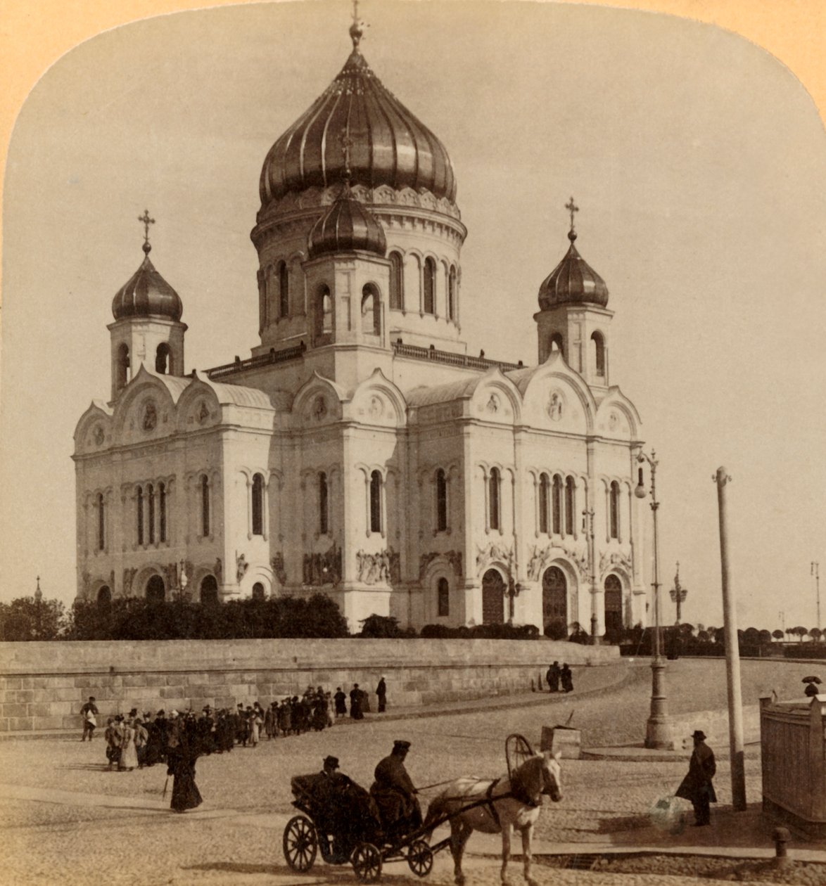 Vor Frelsers tempel, den største kirke i Moskva, Rusland, 1898. af Underwood and Underwood