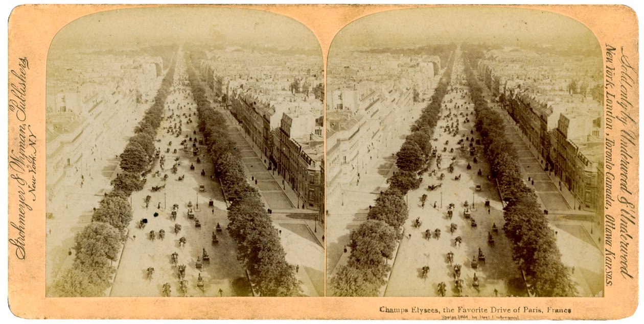 Champs Elysees, Paris, Frankrig, 1894. af Underwood and Underwood