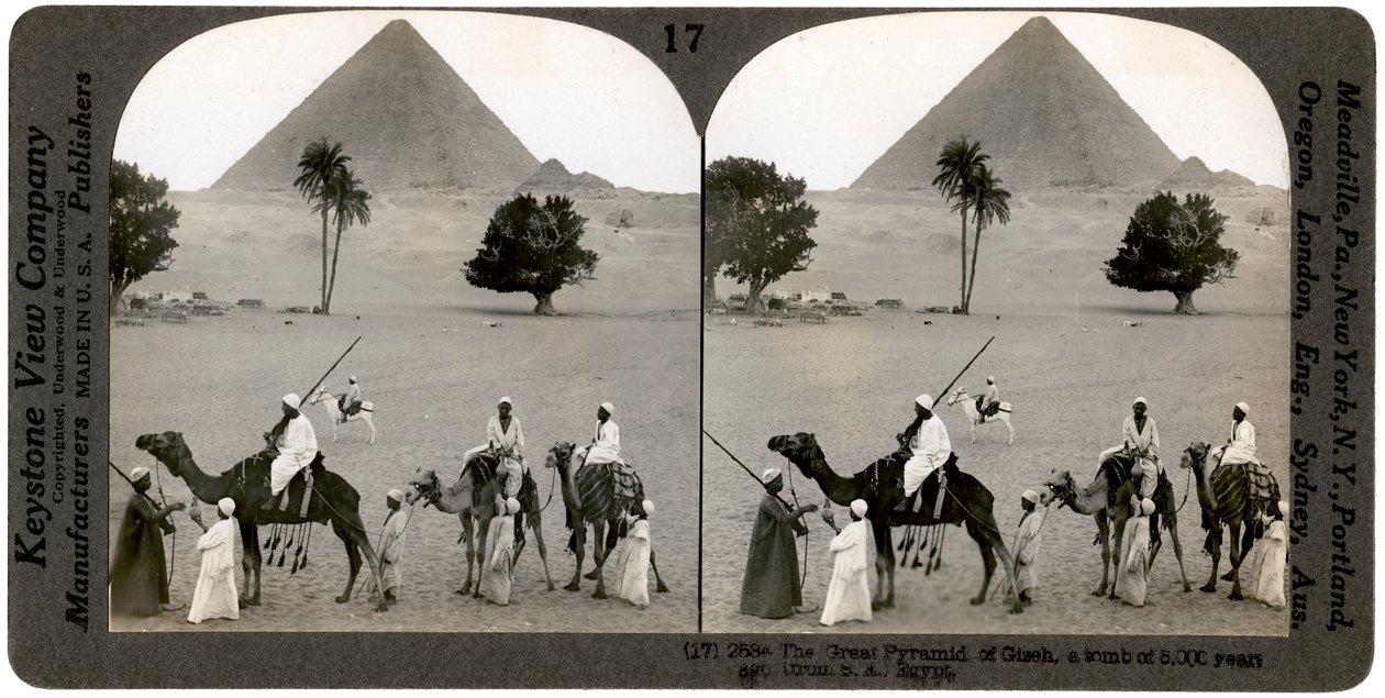 Den store pyramide i Giza, Egypten, 1905. af Underwood and Underwood