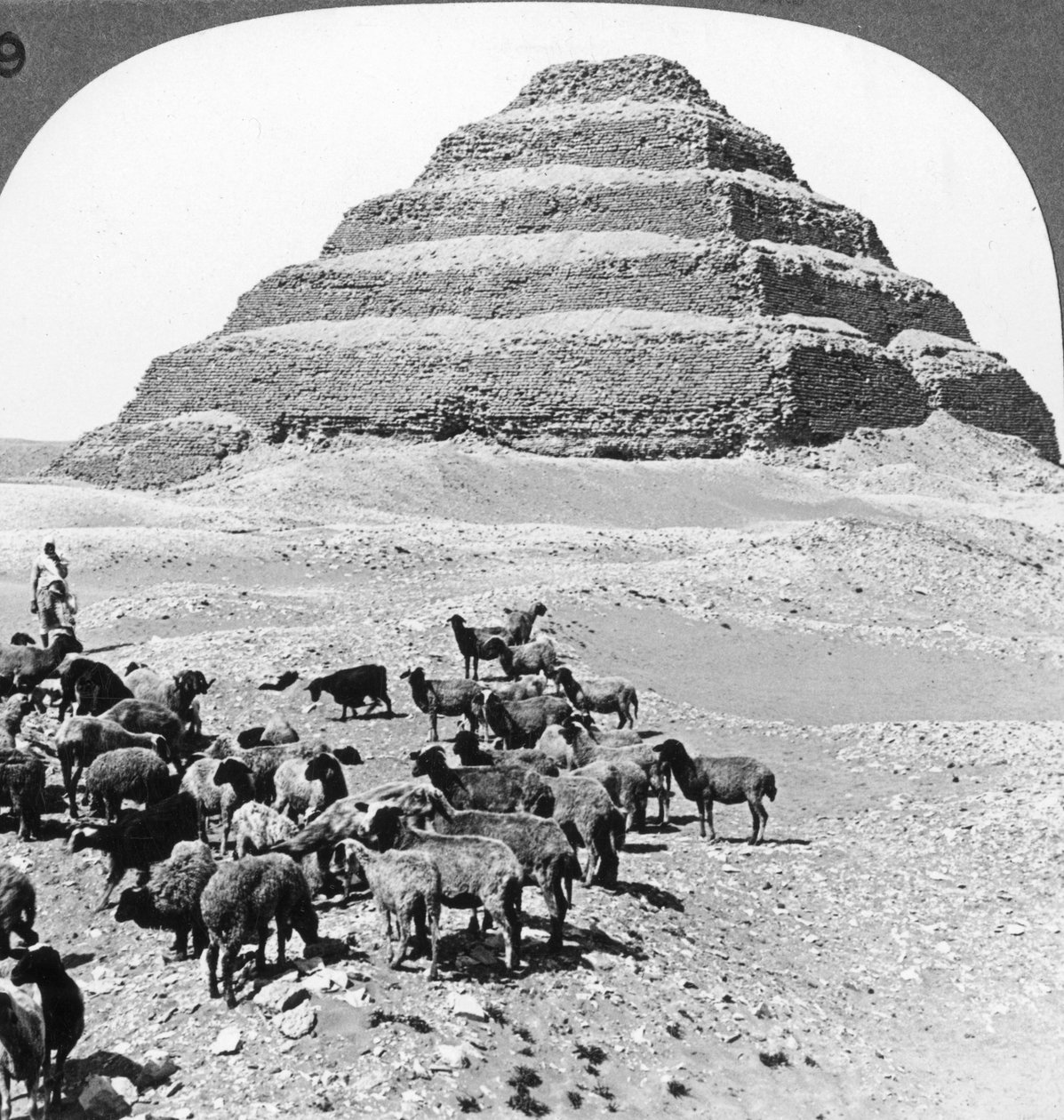 Pyramiden i Sakkarah, Egypten, 1905. af Underwood and Underwood