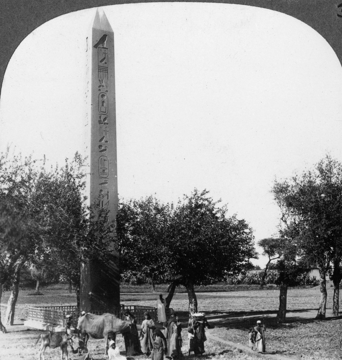 Obelisken i Heliopolis, Egypten, 1905. af Underwood and Underwood