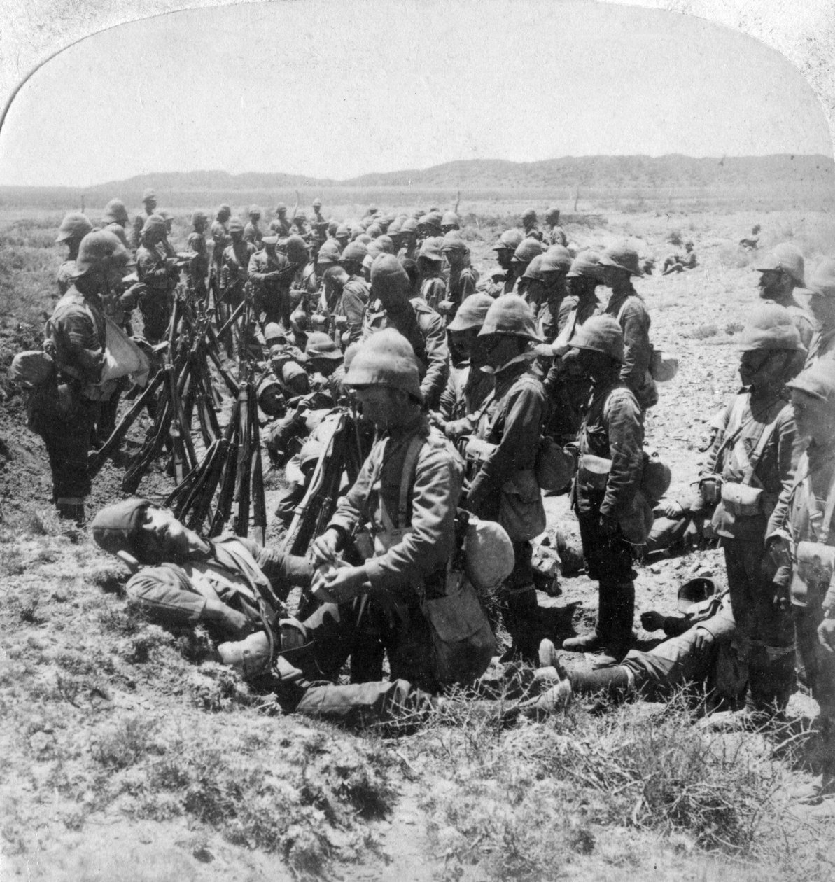 Det sørgelige navneopråb efter at nogle af briterne blev afbrudt i Dordrecht den 30. december 1900. af Underwood and Underwood