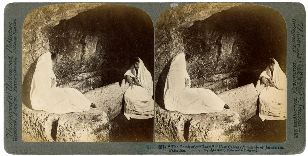 Jesu grav, uden for Jerusalem, Palæstina, 1897. af Underwood and Underwood