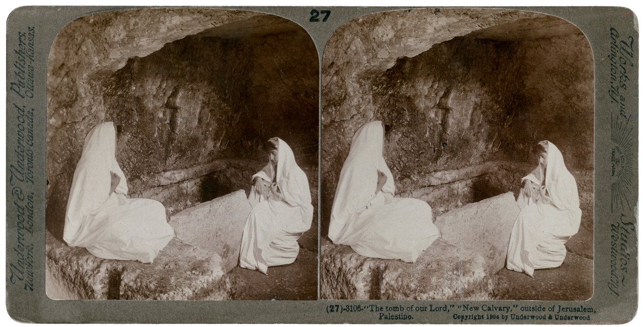 Jesu grav, uden for Jerusalem, Palæstina, 1904. af Underwood and Underwood