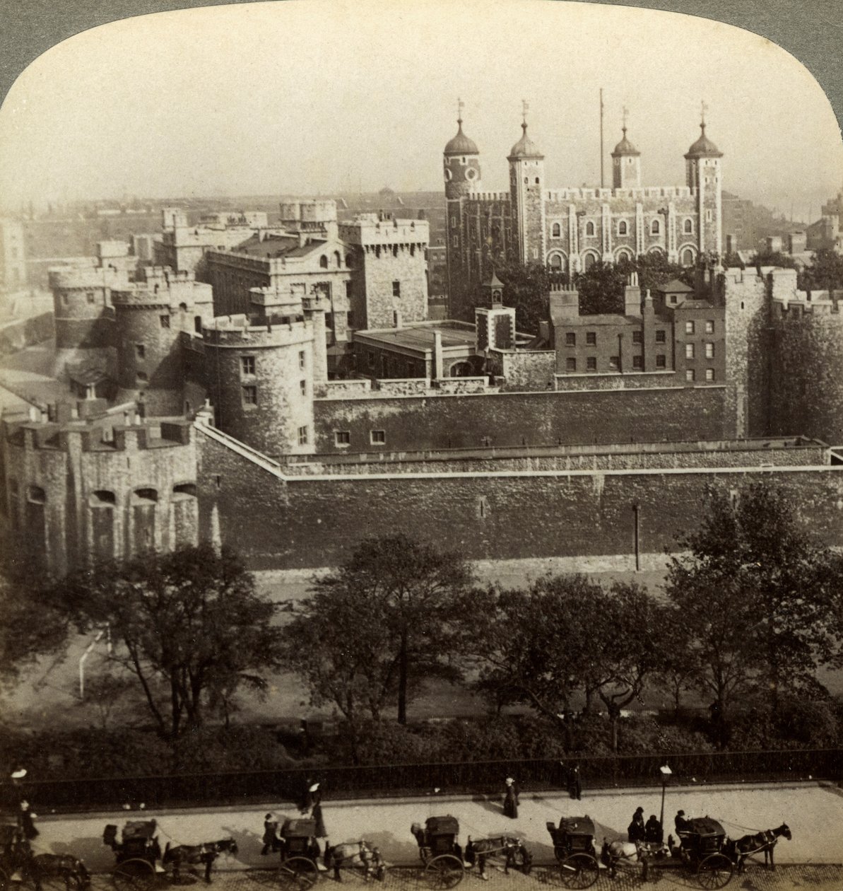 Tower of London, ca. slutningen af det 19. århundrede. af Underwood and Underwood