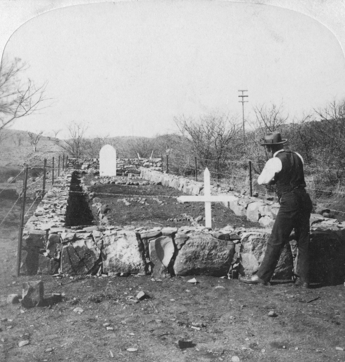 Hvor de faldne helte ligger, foden af Harts Hill, Colenso, Sydafrika, Boer War, 1901 af Underwood and Underwood