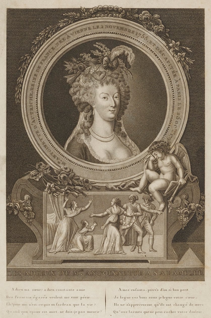 Marie Antoinettes afsked med sin familie af Unidentified