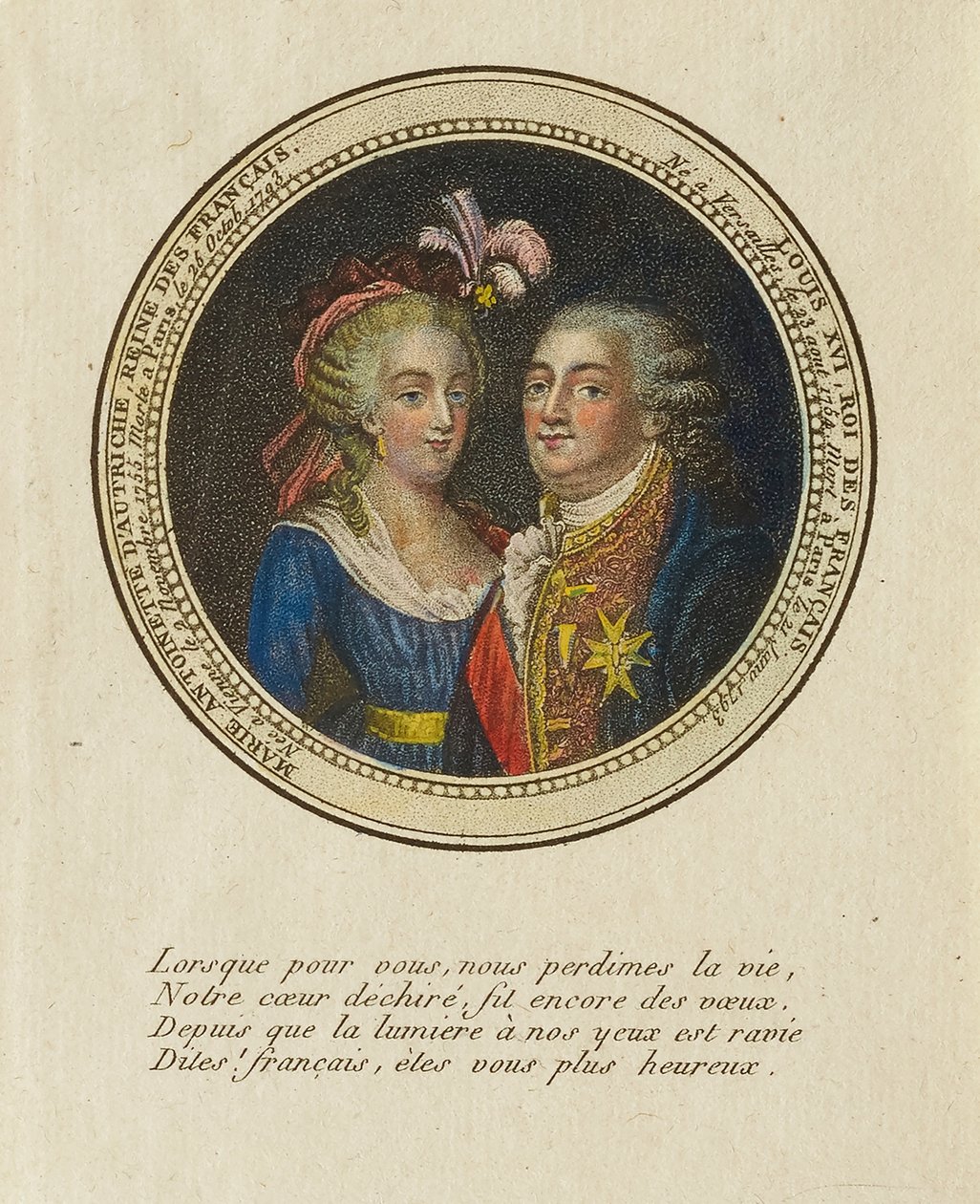 Marie Antoinette af Østrig, dronning af Frankrig; Louis XVI, konge af Frankrig af Unidentified