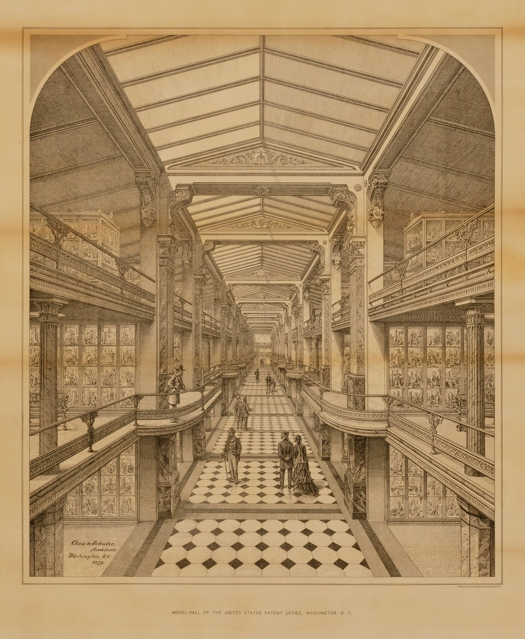 Model Hall of the United States Patent Office, Washington, D. C. af Unidentified