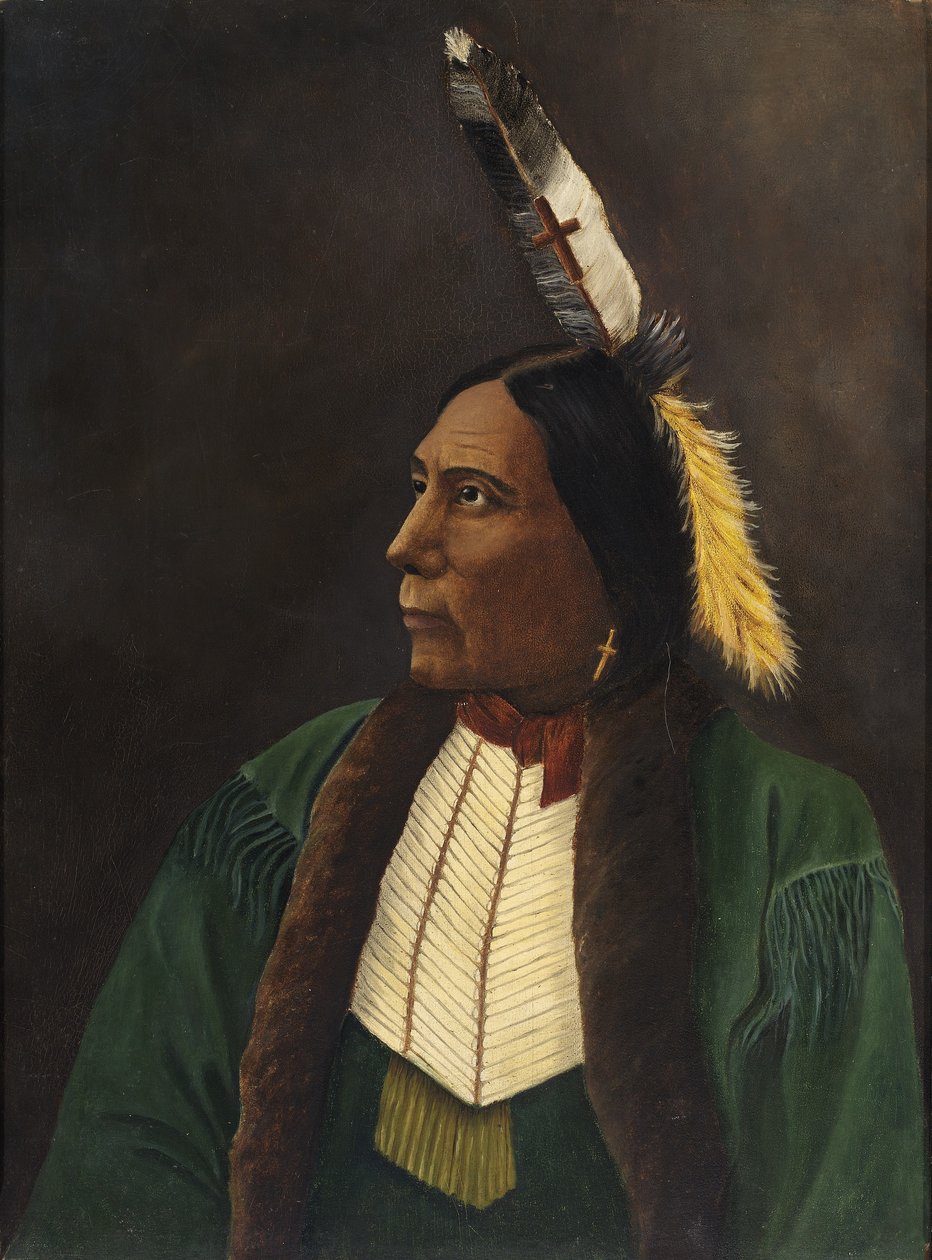 Portræt af en amerikansk indianer af Unidentified