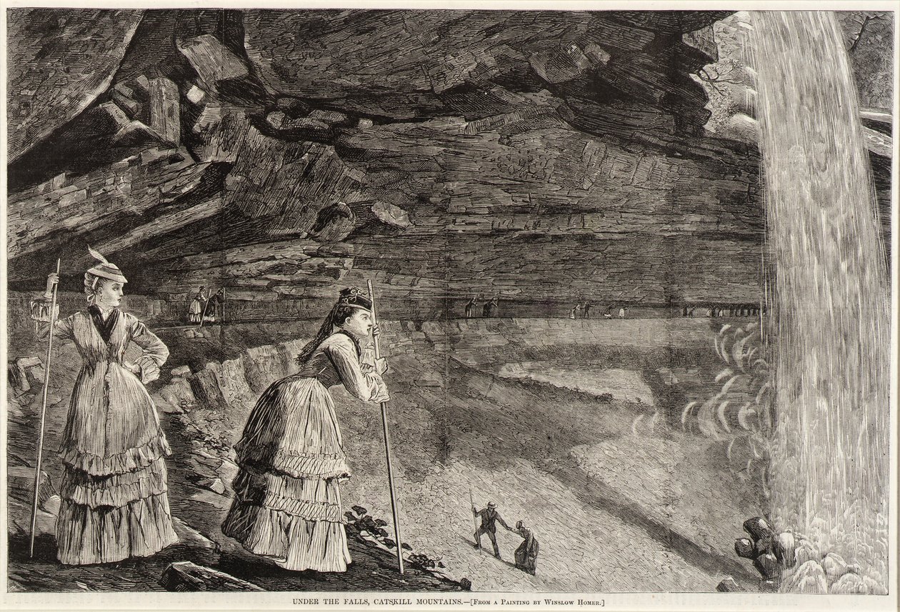 Under vandfaldet, Catskill-bjergene af Unidentified