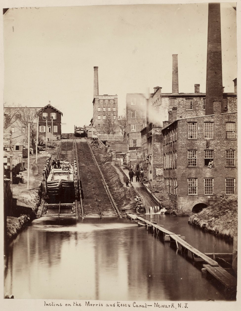 Incline på Morris og Essex Canal, Newark, New Jersey, ca. 1870. af Unidentified Photographer.